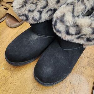 Juicy Couture Black Ankle Boots with Faux Fur